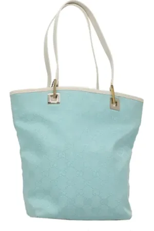 Gucci Pre-owned, Dame, Blå, ONE SIZE, Tyl, Pre-owned Canvas totes