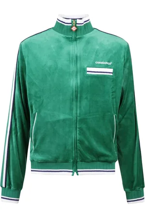 Casablanca Sweathshirts & Hoodies, Herre, Grøn, L, Bomuld, Velour Track Jacket