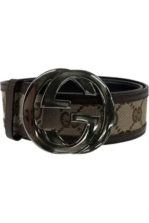 Gucci Pre-owned, Dame, Brun, ONE SIZE, Pre-owned Canvas baelter
