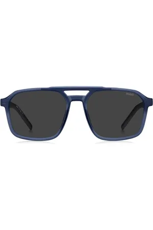 HUGO BOSS Tilbehør, Dame, Blå, 56 MM, Uld, Blå Solbriller Chic Stil Ss25