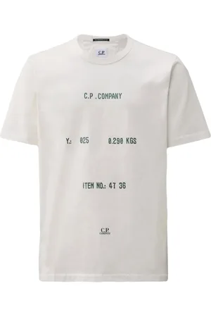 C.P. Company Top, Herre, Hvid, L, Bomuld, Grafisk Print Bomuld T-shirt Hvid