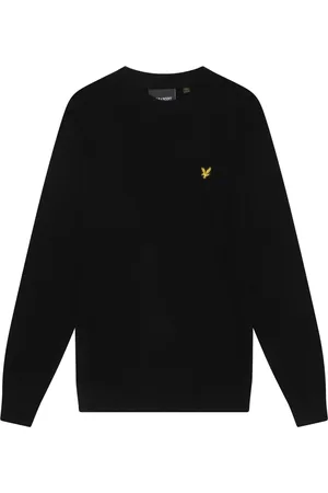 Lyle & Scott Strik, Herre, Sort, XS, Strik Lambswool Blandingsstof Crew Neck Jumper