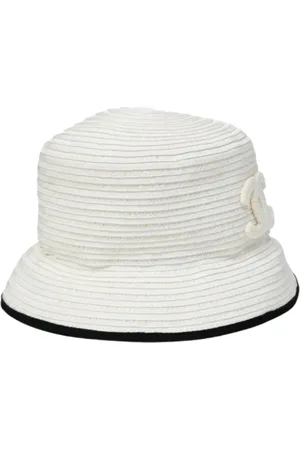 CHANEL Pre-owned, Dame, Hvid, ONE SIZE, Bomuld, Pre-owned Stof hatte