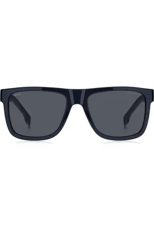 HUGO BOSS Tilbehør, Dame, Blå, 55 MM, Uld, Blå Solbriller Stilfuldt Design