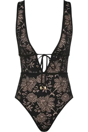 ZIMMERMANN Badetøj, Dame, Sort, L, Nylon, Blonde Badedragt med Bue