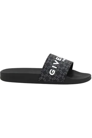 Givenchy Sko, Herre, Sort, 40 EU, Monogram Slip-On Sandaler med Flad Sål