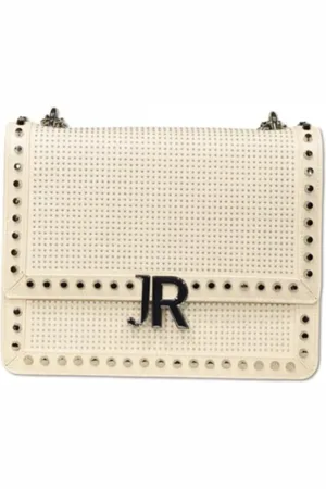 John Richmond Taske, Dame, Hvid, ONE SIZE, Uld, Hvid/Guld Skuldertaske Forår/Sommer Kollektion