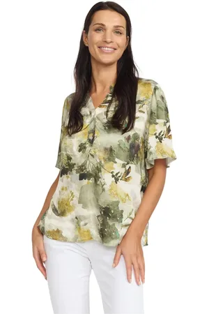 2-Biz Bluser & Skjorter, Dame, Grøn, L, Nylon, Grøn Bloom Skjortebluse Samora.Omg25