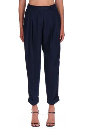 ERMANNO SCERVINO Bukser, Dame, Blå, M, Polyester, Blå Cadis Bukser med To Plisser