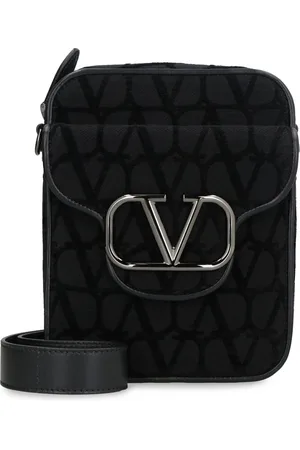 VALENTINO GARAVANI Taske, Herre, Sort, ONE SIZE, Bomuld, Locò Crossbody Taske med Iconographe Motiv