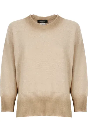 Fabiana Filippi Strik, Dame, , M, Bomuld, Linen Cotton Sweater med Micro-Paillettes