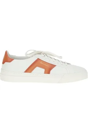 santoni Sko, Herre, Hvid, 44 1/2 EU, Læder, Dobbeltspændes lædersneakers