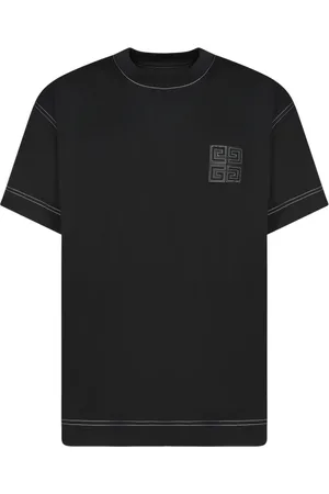 Givenchy Top, Herre, Sort, L, Bomuld, Sort T-shirt med broderet logo