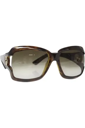 Gucci Pre-owned, Dame, Brun, ONE SIZE, Tyl, Pre-owned Plast solbriller