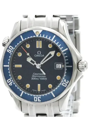 Omega Pre-owned, Herre, Blå, ONE SIZE, Pre-owned Rustfrit stal watches