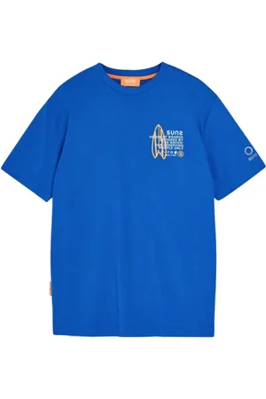 sunseeker Top, Herre, Blå, XL, Bomuld, Blå Bomuld Logo Print T-Shirt