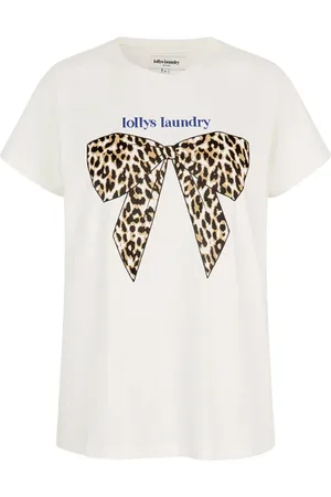 Lollys Laundry Top, Dame, Hvid, S, Bomuld, Grafisk Tee Hvid Bomuld Løstsiddende