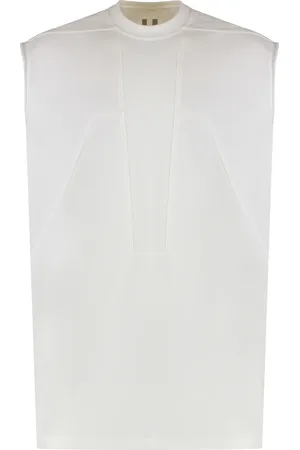 Rick Owens Top, Herre, Hvid, XS, Bomuld, Ribbet Bomuld Tank Top
