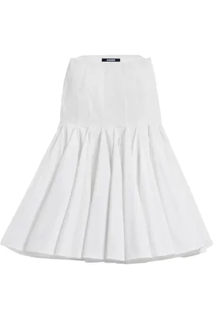 Jacquemus Nederdel, Dame, Hvid, S, Bomuld, Hvid Nederdel Elegant Chic Design