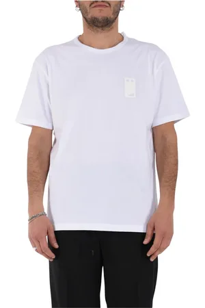 Mauro Grifoni Top, Herre, Hvid, L, Bomuld, Bomuld T-shirt med rund hals