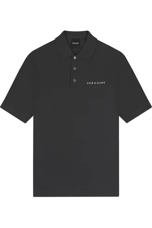 Lyle & Scott Top, Herre, Grå, XS, Bomuld, Broderet poloshirt