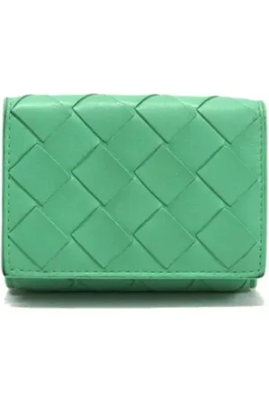 Bottega Veneta Pre-owned, unisex, Grøn, ONE SIZE, Tyl, Pre-owned Laeder punge
