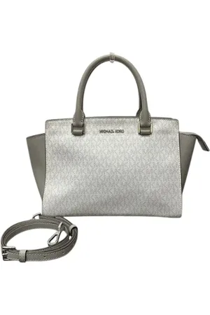 Michael Kors Pre-owned, Dame, Hvid, ONE SIZE, Uld, Pre-owned canvas håndtasker