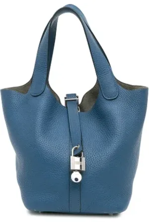 Hermès Pre-owned, Dame, Blå, ONE SIZE, Tyl, Pre-owned Laeder hndtasker