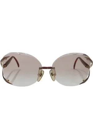 Dior Pre-owned, Dame, Brun, ONE SIZE, Uld, Pre-owned Metal solbriller