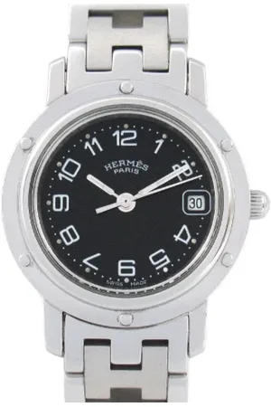 Hermès Pre-owned, Dame, Sort, ONE SIZE, Tyl, Pre-owned Metal watches