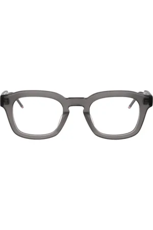 Thom Browne Tilbehør, unisex, Grå, 48 MM, Uld, Stilfulde optiske briller til forhøjet look