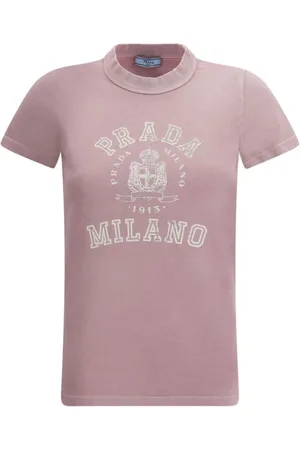 Prada Top, Dame, Lyserød, S, Bomuld, Vintage Logo Bomuld T-shirt