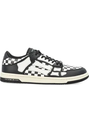 AMIRI Sko, Herre, Flerfarvet, 44 EU, Læder, Sort Hvid Skelet Top Lave Sneakers