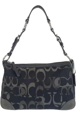 Coach Pre-owned, Dame, Sort, ONE SIZE, Uld, Pre-owned Canvas skuldertasker