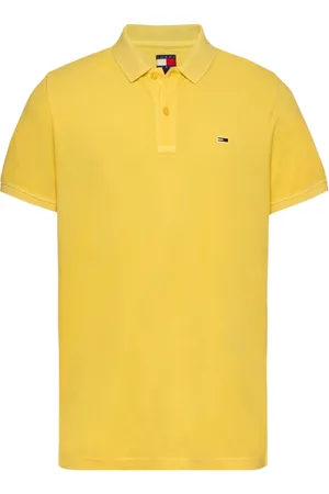 Tommy Hilfiger Top, Herre, Gul, XL, Bomuld, Essentiel kortærmet polo til mænd