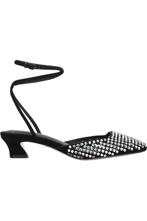 Lola Cruz Sko, Dame, Sort, 41 EU, Læder, Sort Læder Glitter Blok Sandaler