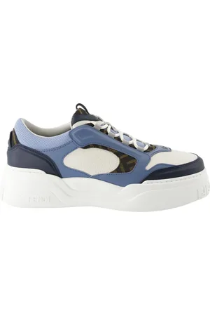 Fendi Sko, Herre, Blå, 43 EU, Læder, Blå Force Sneakers Forår-Sommer 2025
