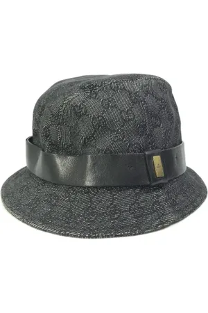 Gucci Pre-owned, Dame, Sort, ONE SIZE, Bomuld, Pre-owned Bomuld hatte