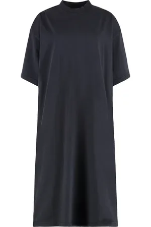 Balenciaga Kjole, Dame, Sort, S, Bomuld, Slidt bomuld T-shirt kjole med falmet effekt