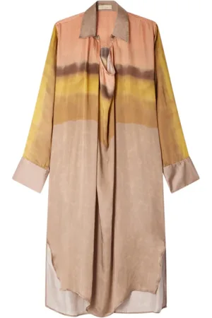 Mes Demoiselles Kjole, Dame, Flerfarvet, XS, Maruli Viskose Skjortekjole med Tie & Dye Effekt