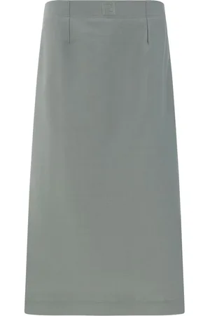 Fendi Nederdel, Dame, Grå, XS, Uld, Uld Mohair Sheath Nederdel