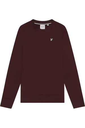 Lyle & Scott Sweathshirts & Hoodies, Herre, Rød, M, Mid Layers Diagonal Weave French Terry Crewneck
