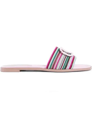VALENTINO GARAVANI Sko, Dame, Flerfarvet, 36 EU, Læder, Rosa Læder Signature Slides