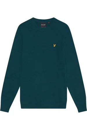 Lyle & Scott Strik, Herre, Blå, XS, Uld, Strik Lambswool Blandingsstrik Rund Hals Pullover