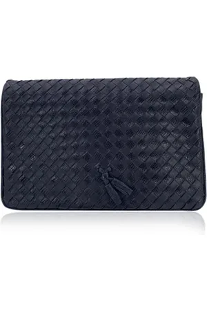 Bottega Veneta Pre-owned, Dame, Blå, ONE SIZE, Uld, Pre-owned Laeder clutches