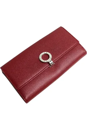 Bvlgari Pre-owned, Dame, Rød, ONE SIZE, Tyl, Pre-owned Laeder punge