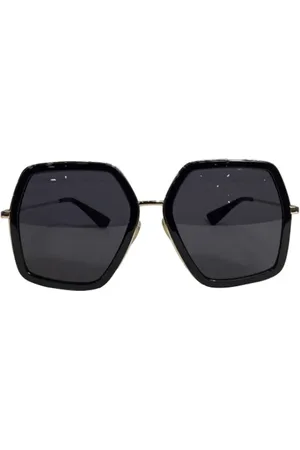 Gucci Pre-owned, Dame, Sort, ONE SIZE, Uld, Pre-owned Metal solbriller