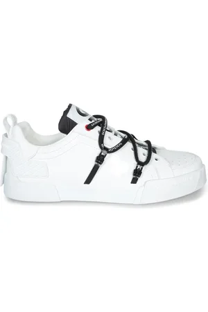 Dolce & Gabbana Sko, Herre, Hvid, 42 EU, Læder, Hvide Læder Lave Top Sneakers