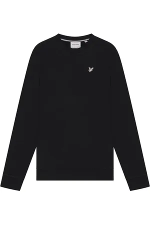 Lyle & Scott Sweathshirts & Hoodies, Herre, Sort, M, Mid Layers Diagonal Weave French Terry Crewneck