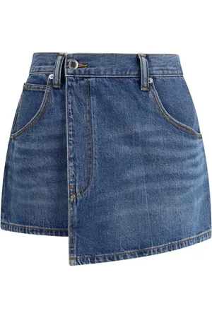 Alexander Wang Nederdel, Dame, Blå, W26, Denim, Denim Miniskirt med Wallet Lukning